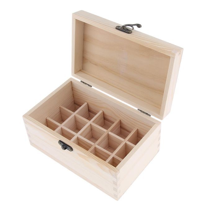 Wooden Essential Oils Storage Box Display Carry Case Holder With