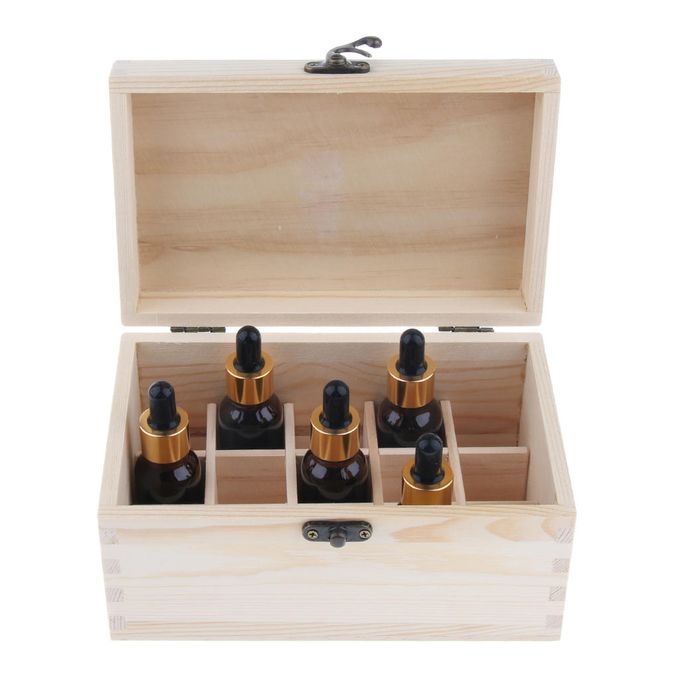 Wooden Essential Oils Storage Box Display Carry Case Holder With