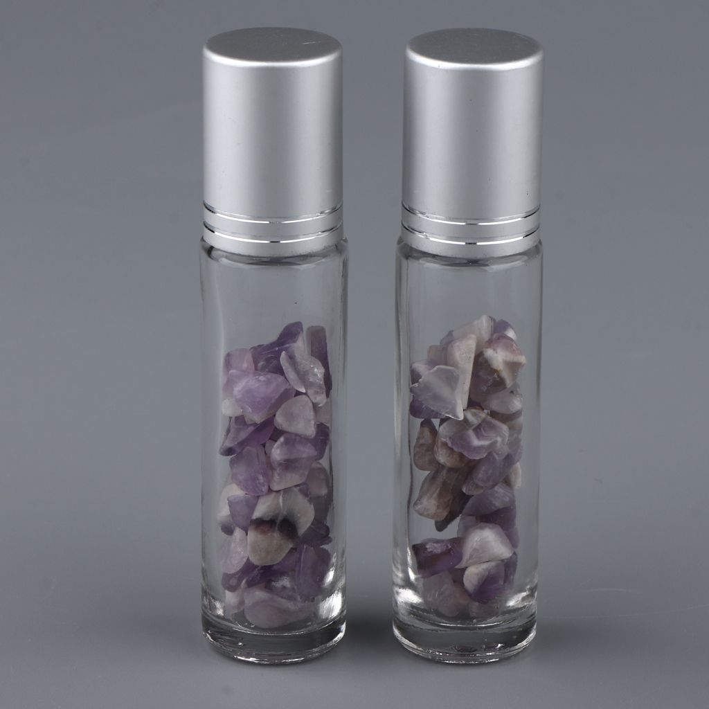 10ml Crystal Glass RollonBottle Natural Crystal Stone Amethyst