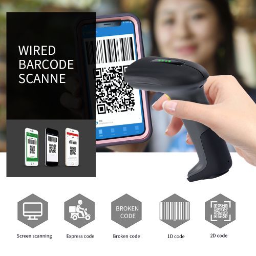 Wired Barcode Scanner USB Versatile Scanning Code