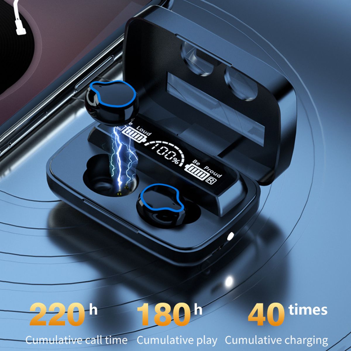 M9 TWS BT5.1 Wireless Headphones High-definition Mirror