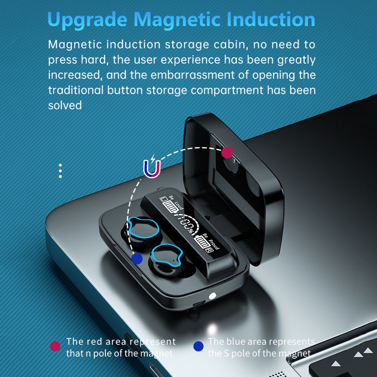 M9 TWS BT5.1 Wireless Headphones High-definition Mirror