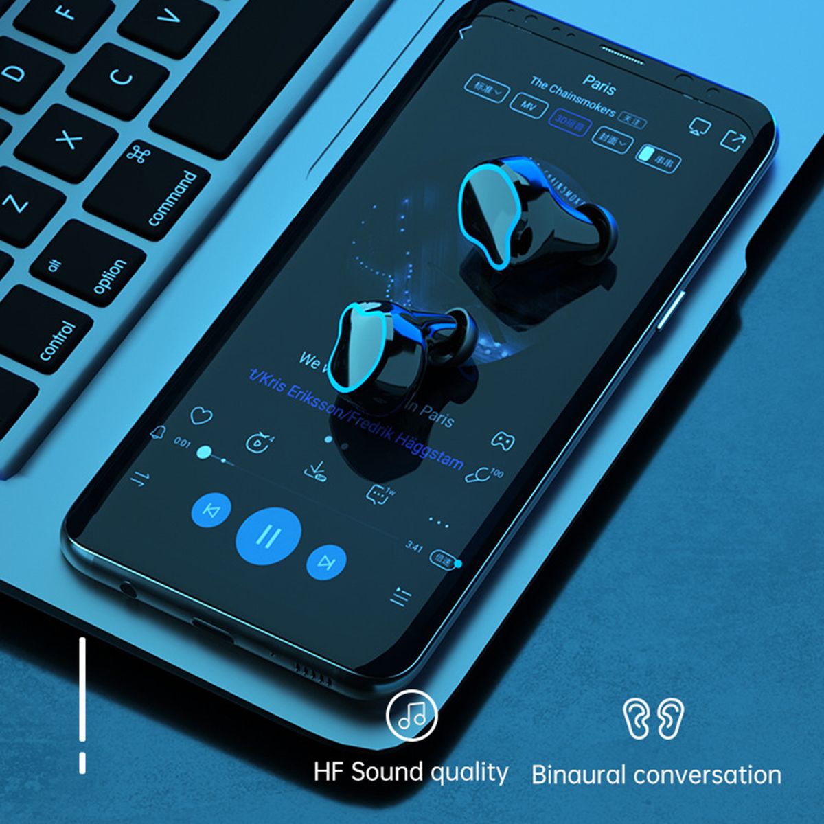 M9 TWS BT5.1 Wireless Headphones High-definition Mirror