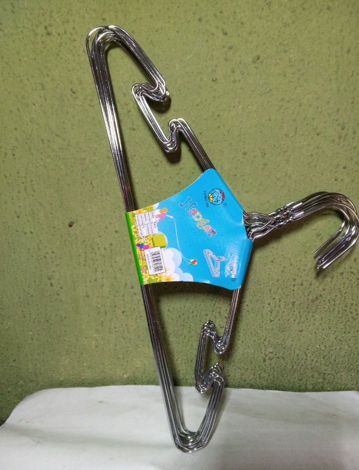 10pcs Stainless Steel Clothes Hanger +1free Detergent