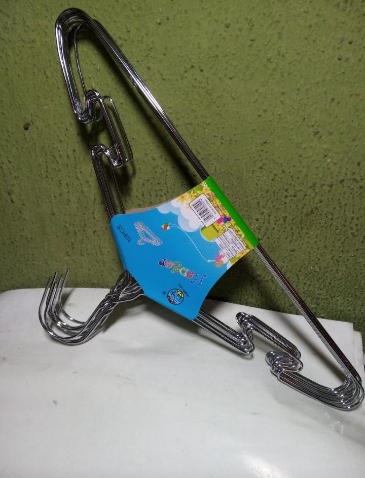 10pcs Stainless Steel Clothes Hanger +1free Detergent