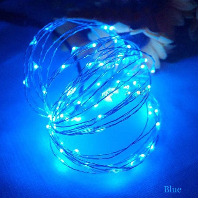 Shaped De Oration With Battery Box    O Er Wire String Light-blue-2 Meters 20 Lights