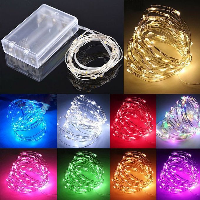 Shaped De Oration With Battery Box    O Er Wire String Light-blue-2 Meters 20 Lights