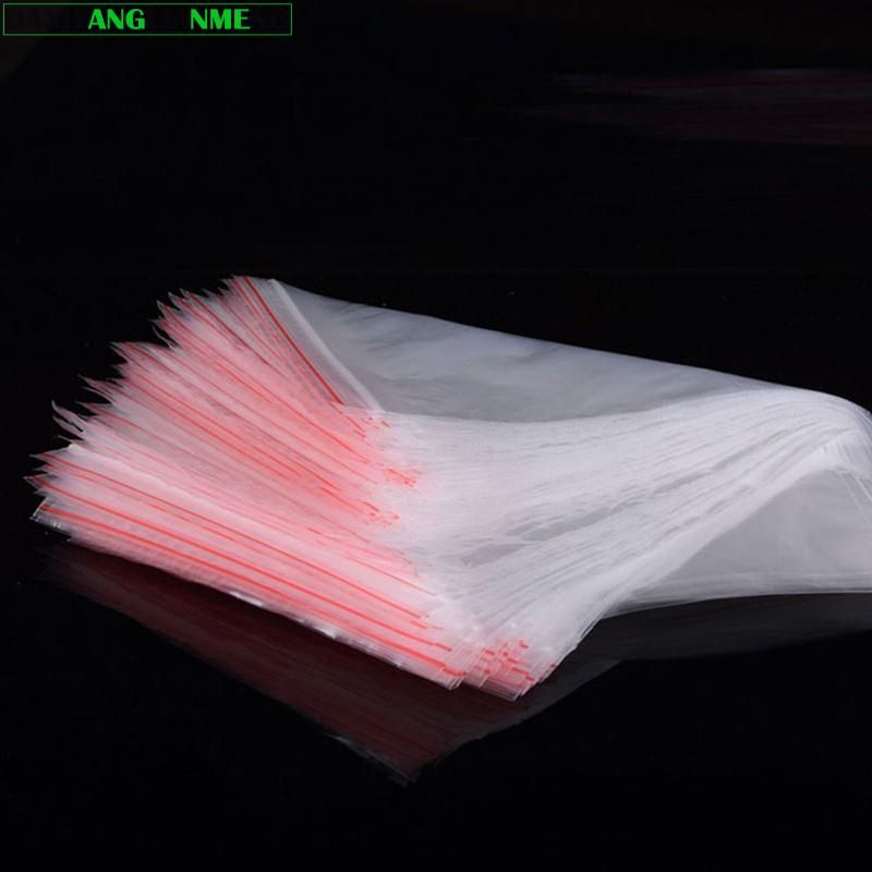 100pcs High Clear Small Plastic Gifts Jewelry Zip-lock Bag Reclosable Nail Powder Hardware Bracelets Beads Spice Trial Pouches-