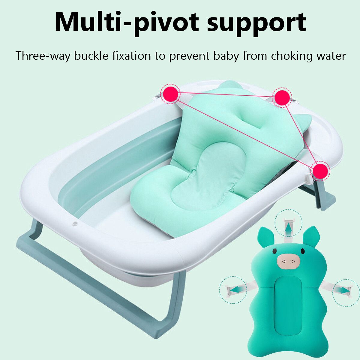 Baby Suspension Bath Tub Mat Children Bath Net Bed Hammock For 0-12 Months Baby Pink