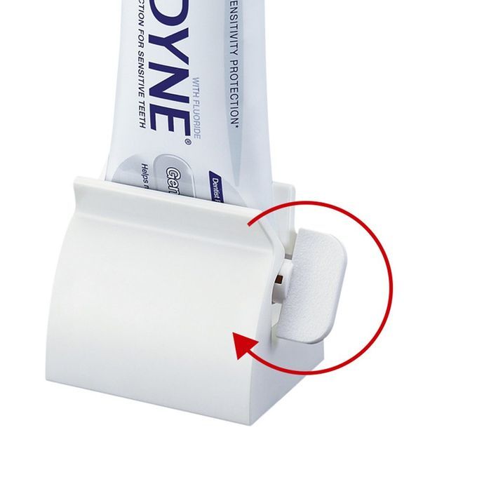 Multifun Tional Bathroom Plasti  Squeezing Dispenser Rolling Tube  R-white