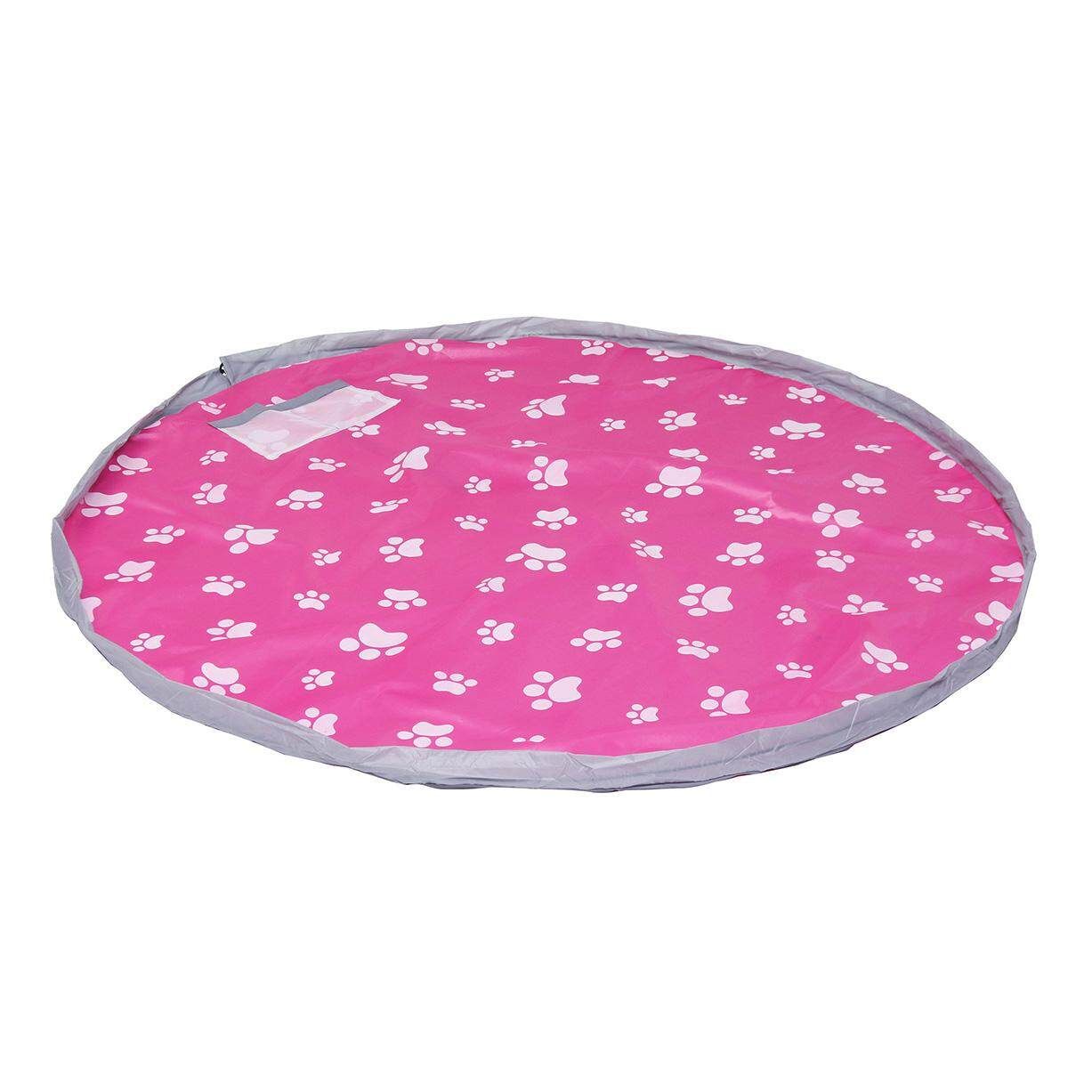 150cm Portable Kids Toy Storage Bag Play Mat Children Toys Organizer Practical Storage Bags Pink