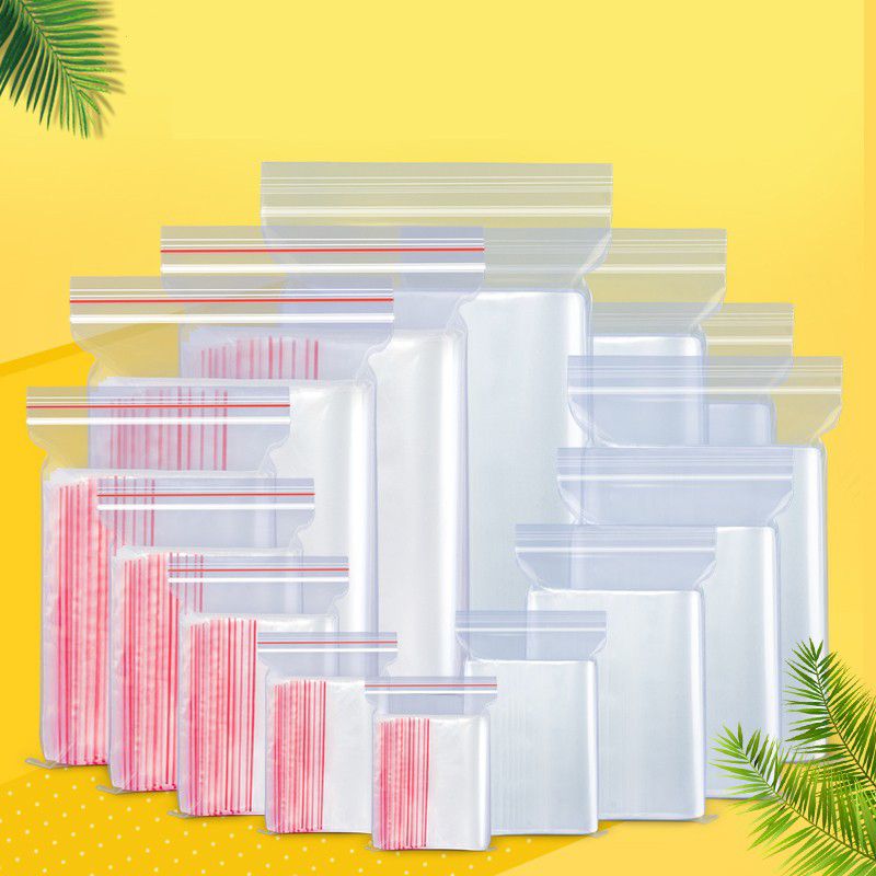 100pcs Zip Lock Ziplock Bags Clear Food Storage Package Small Jewelry Packing Reclosable Vacuum Storage Bag Fresh Bag 0.05mm-10x15cm-100Pcs