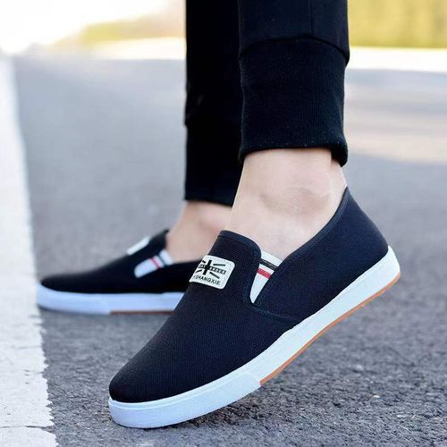 Lightweight Shoes - Casual Athletic Sneakers - Black Canvas