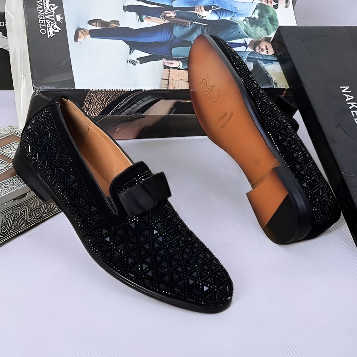 CONFIRM STONE TIE DESIGNERS SHOE BLACK