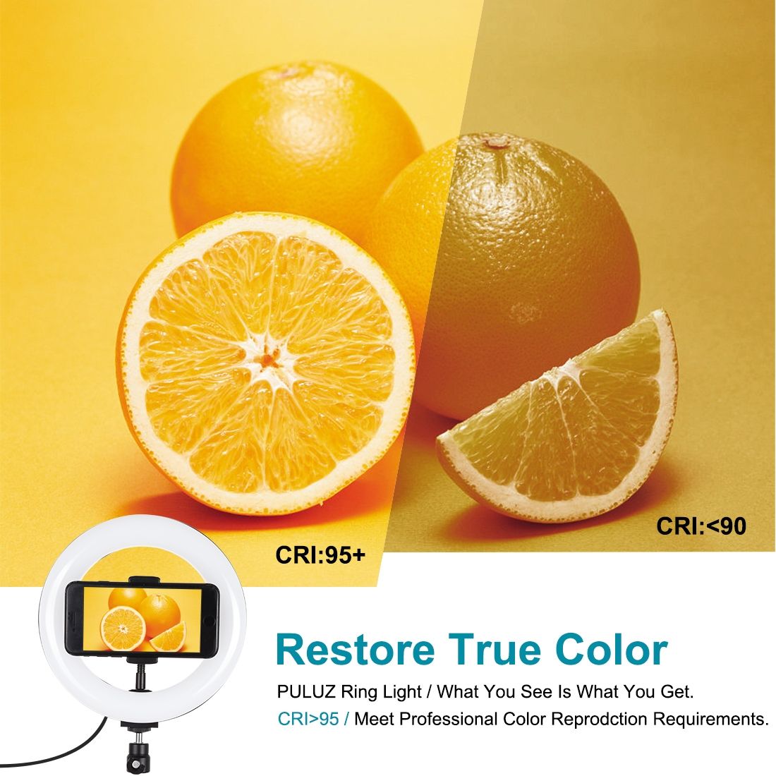 PULUZ 7.9 Inch 20cm USB 3 Modes Dimmable Dual Color Temperature LED Curved Light Ring Vlogging Selfie Photography Video Lights With Phone Clamp (Black)