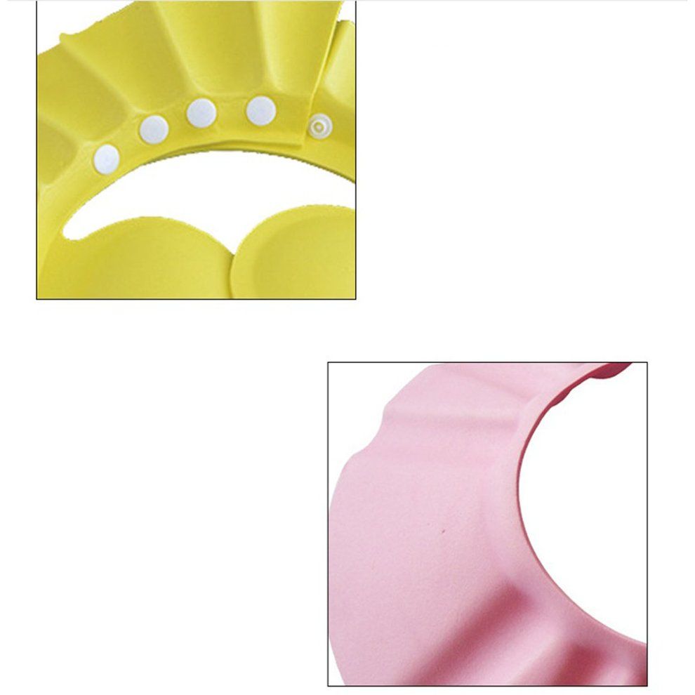 Baby Bathing Shower Cap Hat Wash Hair Shield Adjustable Elastic Shampoo Cap-yellow