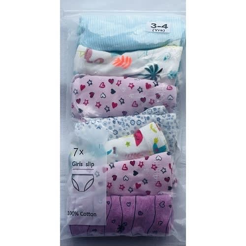 7 Pack Colored Girls Briefs- A4