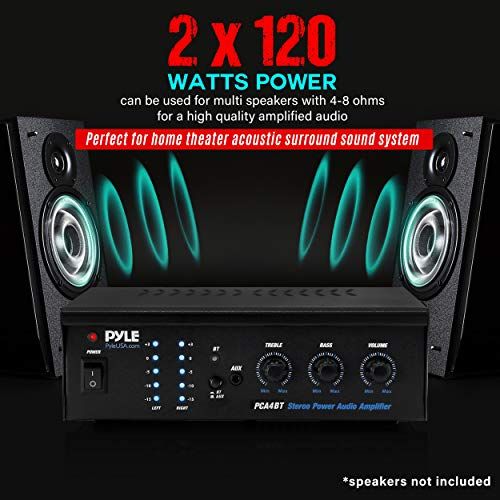 Wireless Bluetooth Home Stereo Amplifier  2x120 Watt Power A