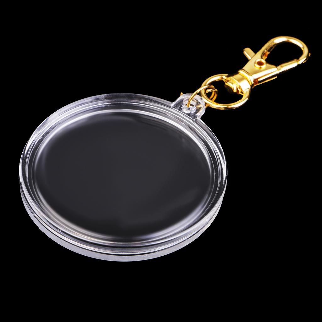 Coin Holder Keychain 40mm Souvenir Coin Keyring Collection Boxes