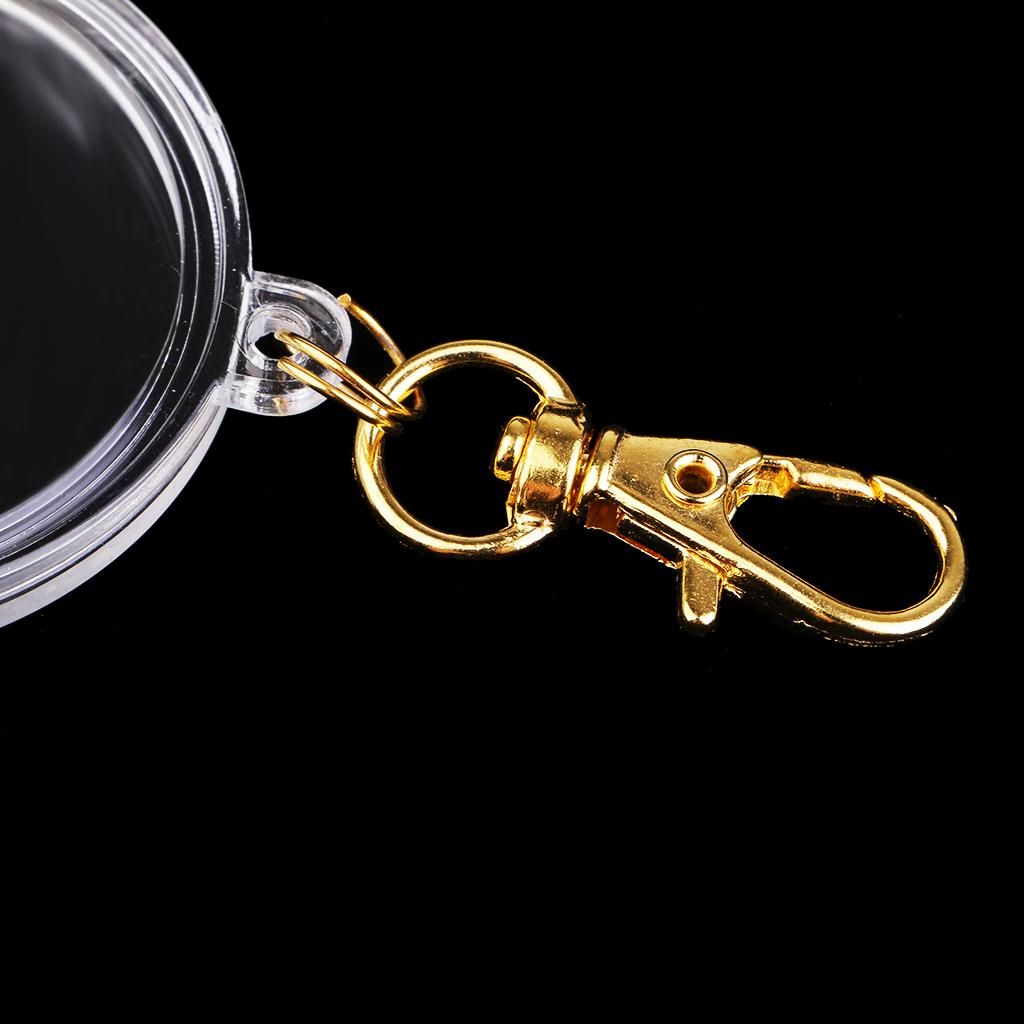 Coin Holder Keychain 40mm Souvenir Coin Keyring Collection Boxes
