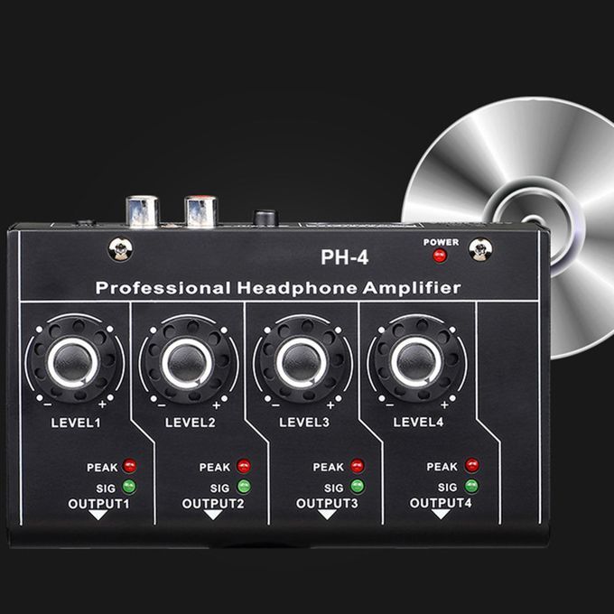 Headphone Amplifier PH-4 3.5mm Stereo Input 4 Channels For Sound Mixer