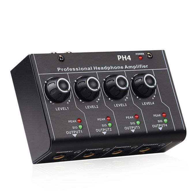 Headphone Amplifier PH-4 3.5mm Stereo Input 4 Channels For Sound Mixer