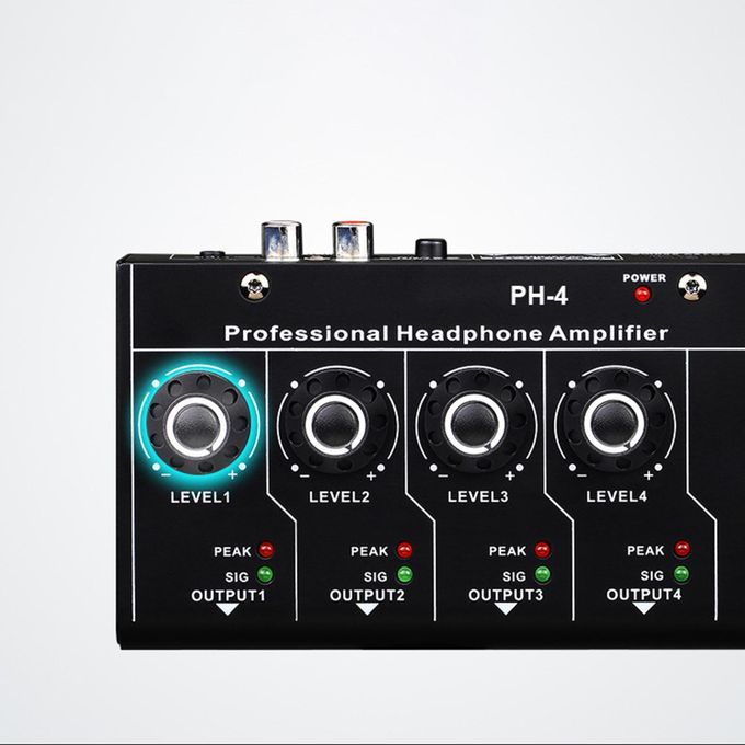Headphone Amplifier PH-4 3.5mm Stereo Input 4 Channels For Sound Mixer