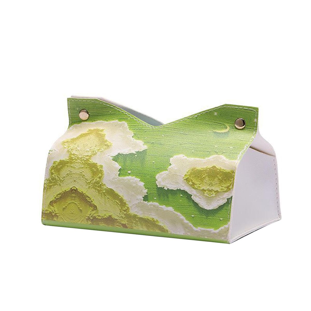 Toilet Paper Holder Car Faux Leather Tissue Box Green