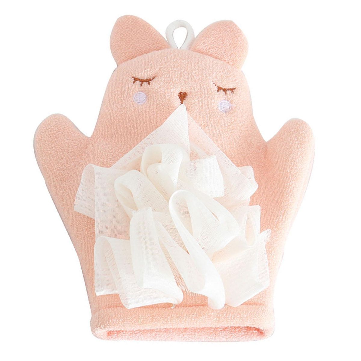 1Pc Bath Towel Kids Bath Glove Exfoliating Body Scrubber Light Pink