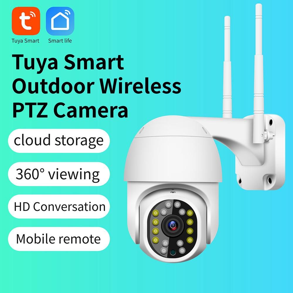 Pan Tilt Outdoor Security Camera 1080P Security Camera Outdoor 2MP WiFi Home Surveillance Camera CCTV Camera with Color Night Vision, 2-Way Audio, Motion Detection, Remote Access, IP66 Weatherproof