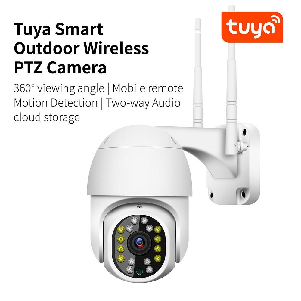 Pan Tilt Outdoor Security Camera 1080P Security Camera Outdoor 2MP WiFi Home Surveillance Camera CCTV Camera with Color Night Vision, 2-Way Audio, Motion Detection, Remote Access, IP66 Weatherproof