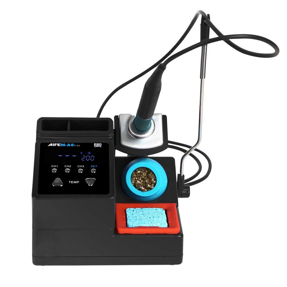 AIFEN A8 Soldering Station With Digital Display T12 Handle Intelligent Sleep 1-1.5s Quick Heating For Electronic Repair Welding