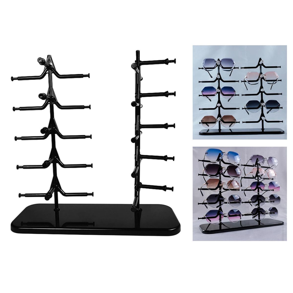 10 Pairs Sunglass Display Show Case Rack Shelf Eye Glasses Show Black