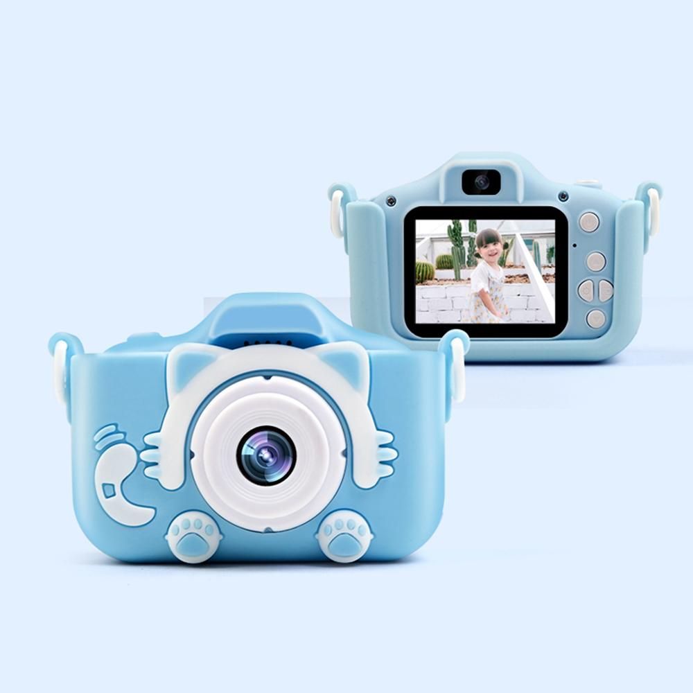 20MP Kids' Selfie Camera with TF Card Slot 2in IPS Auto Focus Digital Camera Built-in Funny Frames Support 1080P Video, Blue