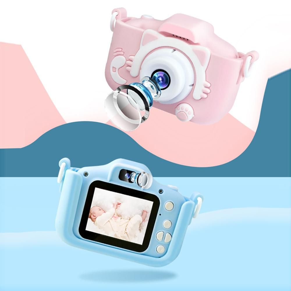 20MP Kids' Selfie Camera with TF Card Slot 2in IPS Auto Focus Digital Camera Built-in Funny Frames Support 1080P Video, Blue