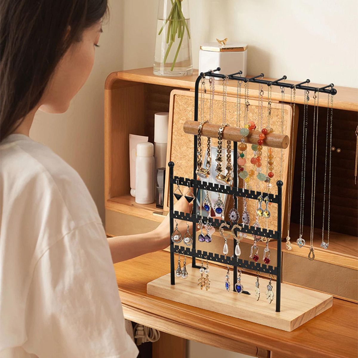 Portable Jewelry Display Rack Earrings Display Stand For