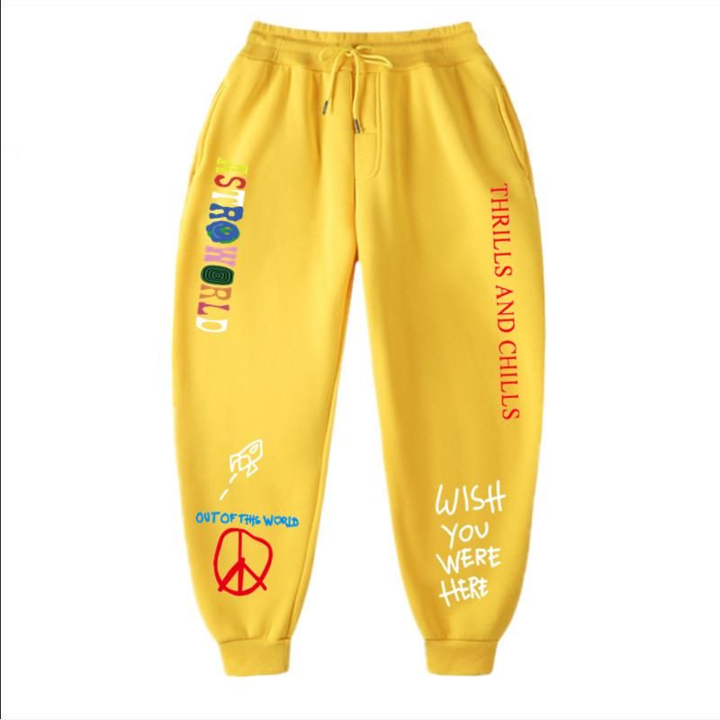 Travis Scott Astrodome Women's Men's Pants High Quality Hip Hop Joggers Multiple Color Large Size Truggan Pants