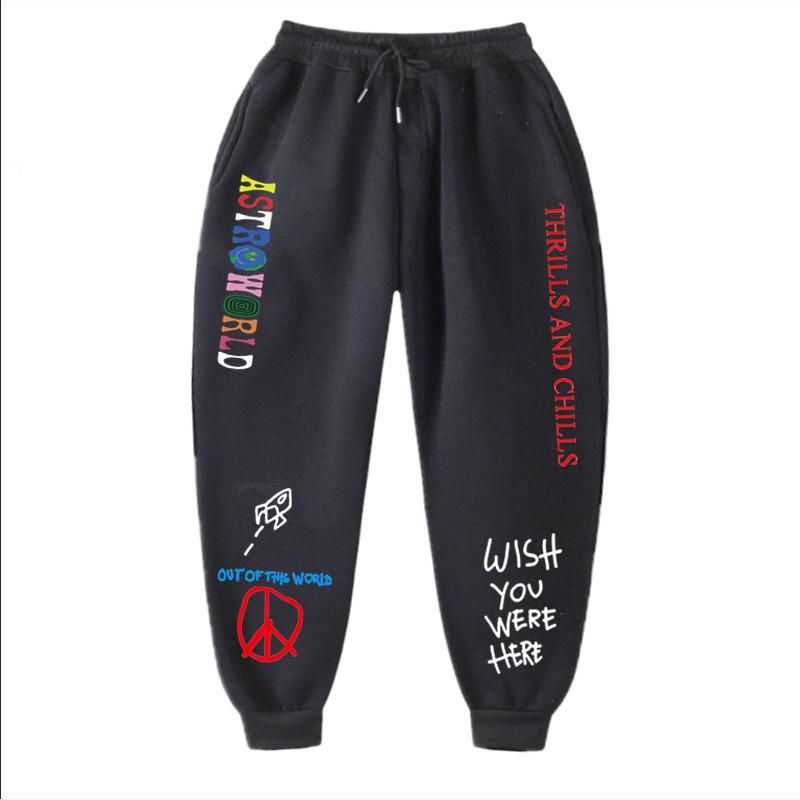 Travis Scott Astrodome Women's Men's Pants High Quality Hip Hop Joggers Multiple Color Large Size Truggan Pants