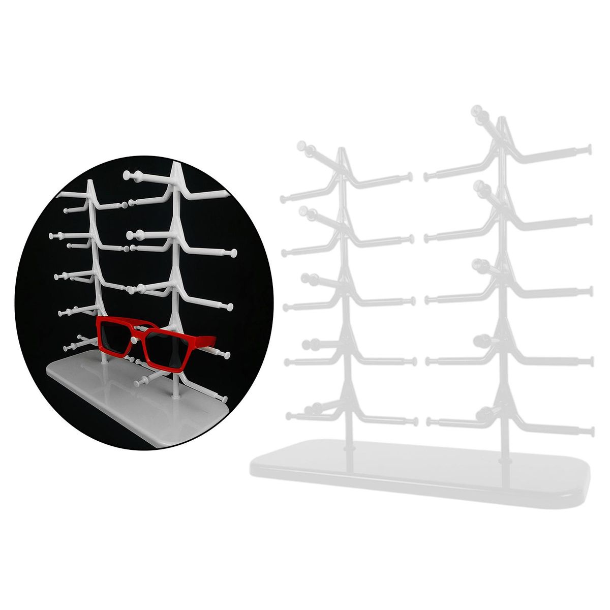 Sunglasses Rack Shelf Eyewear Eyeglasses Glasses Display Stand 5 White