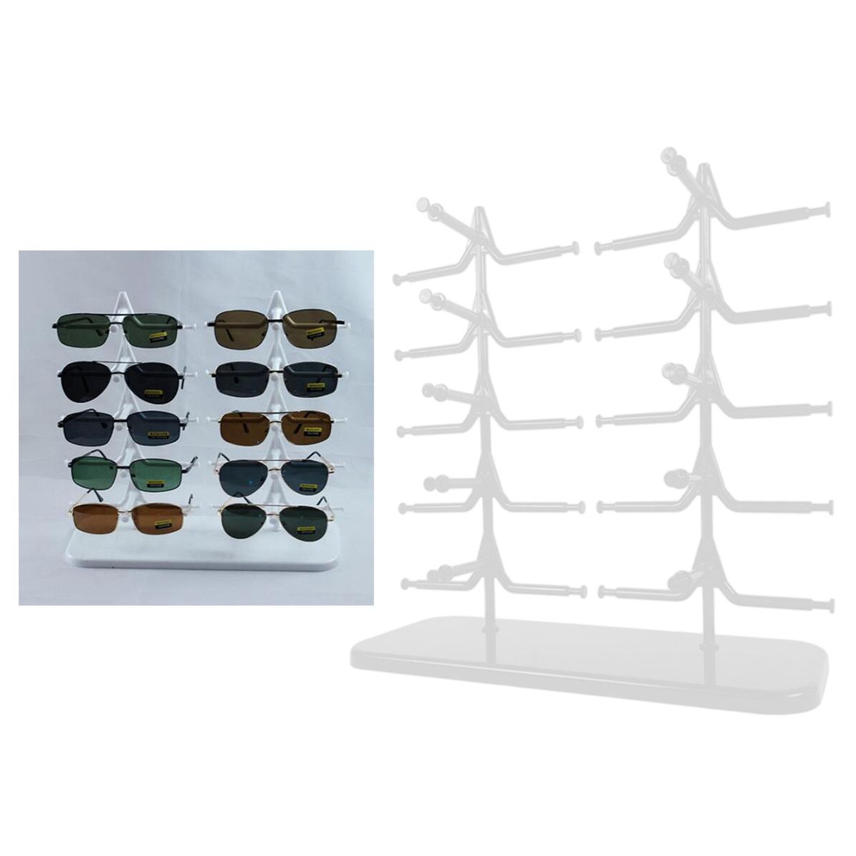 Sunglasses Rack Shelf Eyewear Eyeglasses Glasses Display Stand 5 White