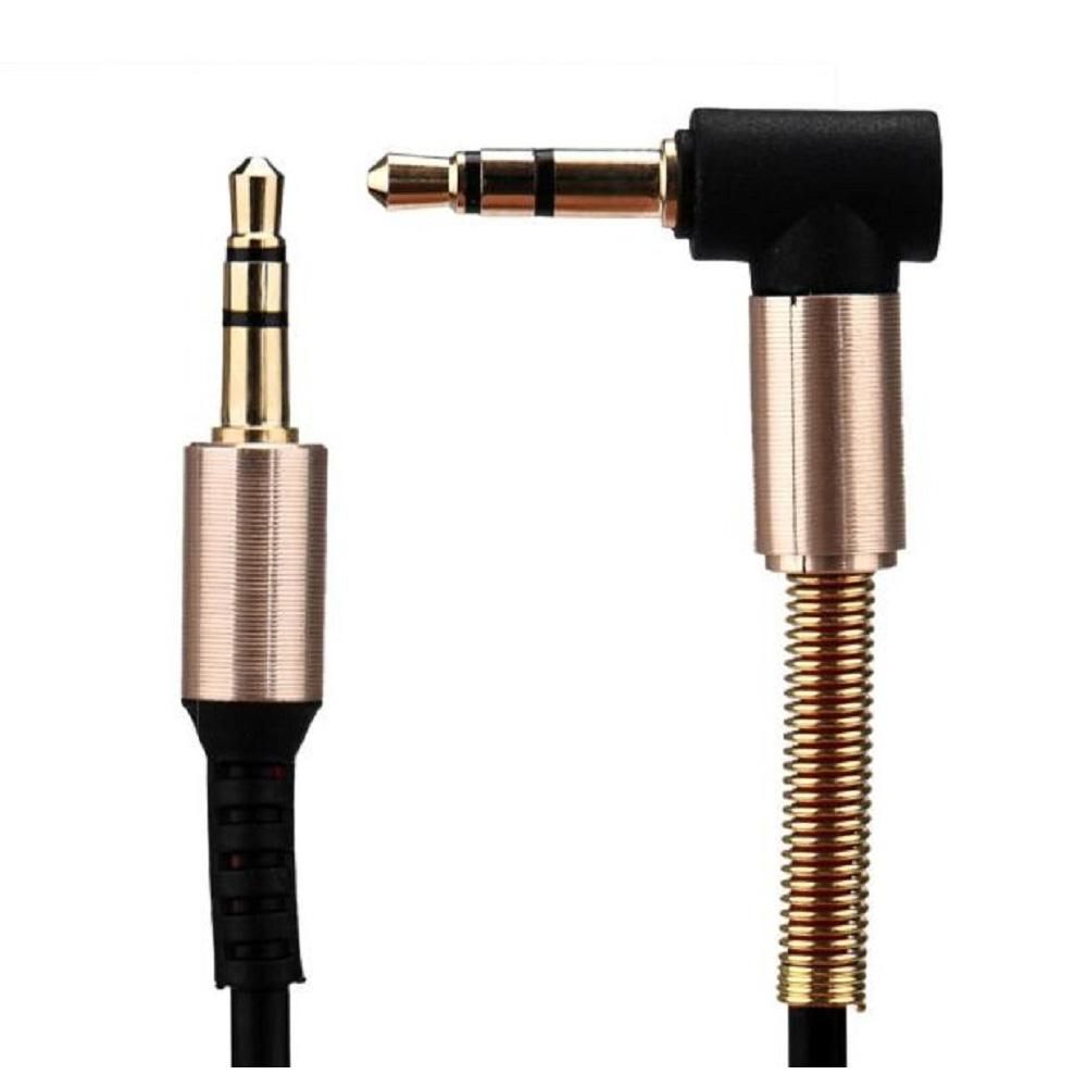 3.5mm Jack Elbow Male to Male Stereo Headphone Car Aux Audio Extension Cable  Black