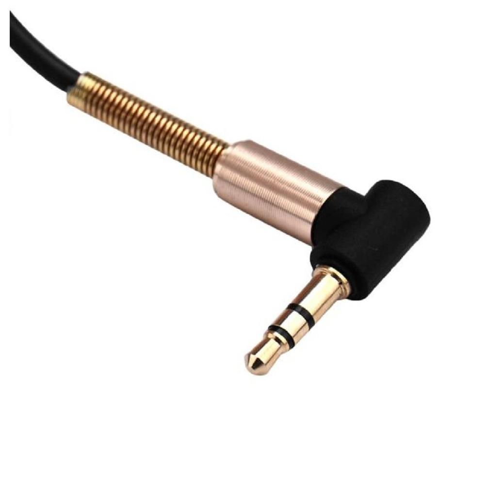 3.5mm Jack Elbow Male to Male Stereo Headphone Car Aux Audio Extension Cable  Black