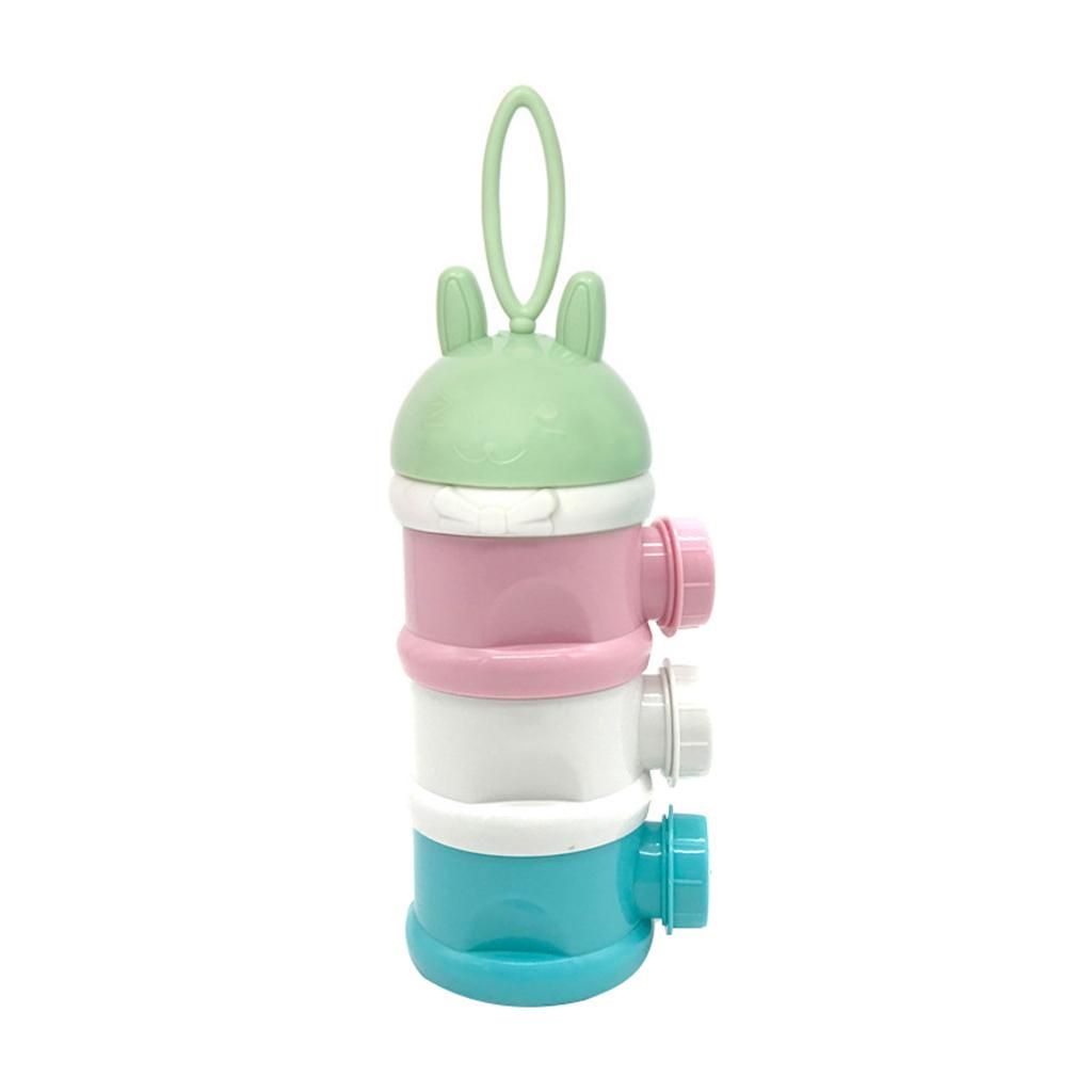 Portable Baby Formula & Snack Container Dispenser, 3 Green