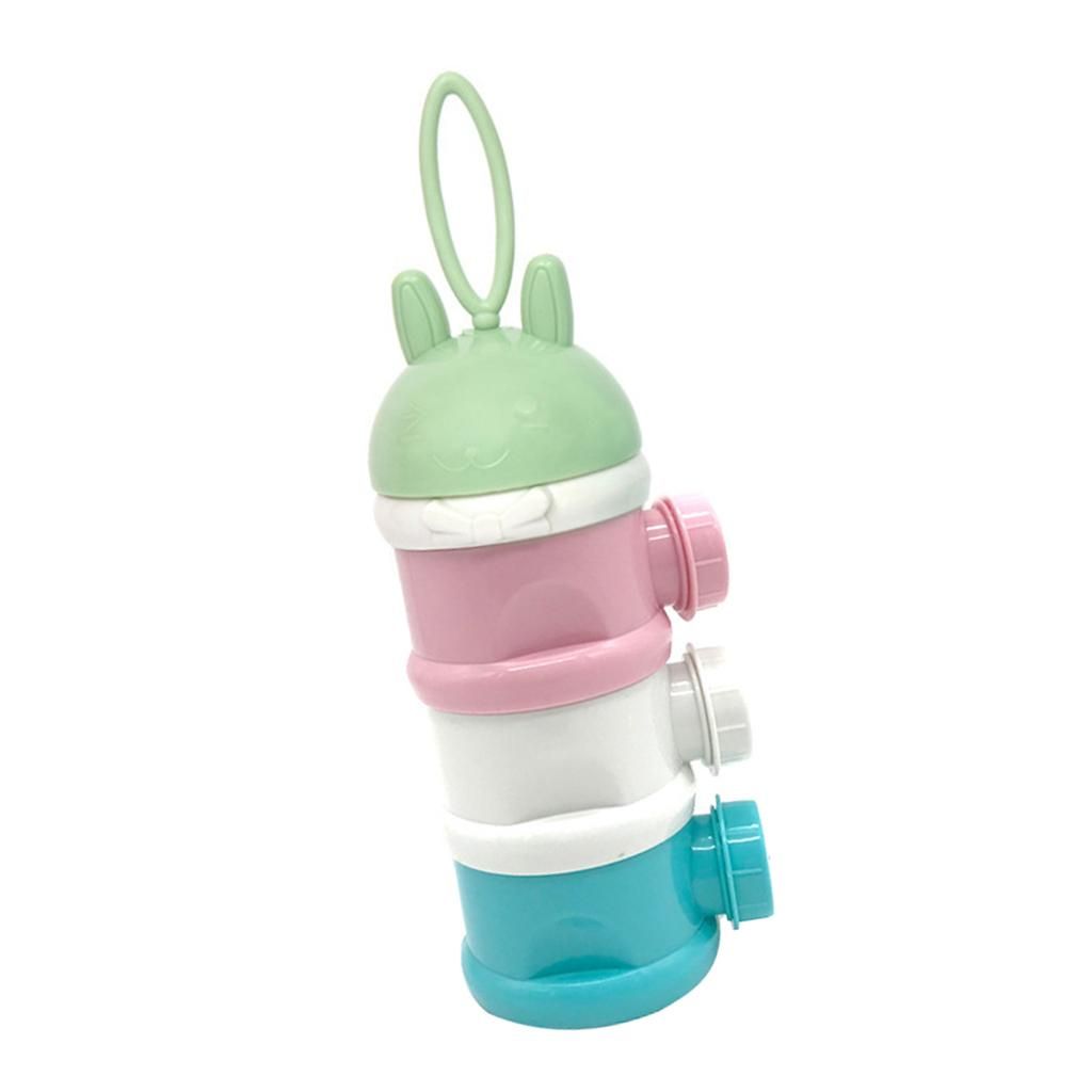 Portable Baby Formula & Snack Container Dispenser, 3 Green