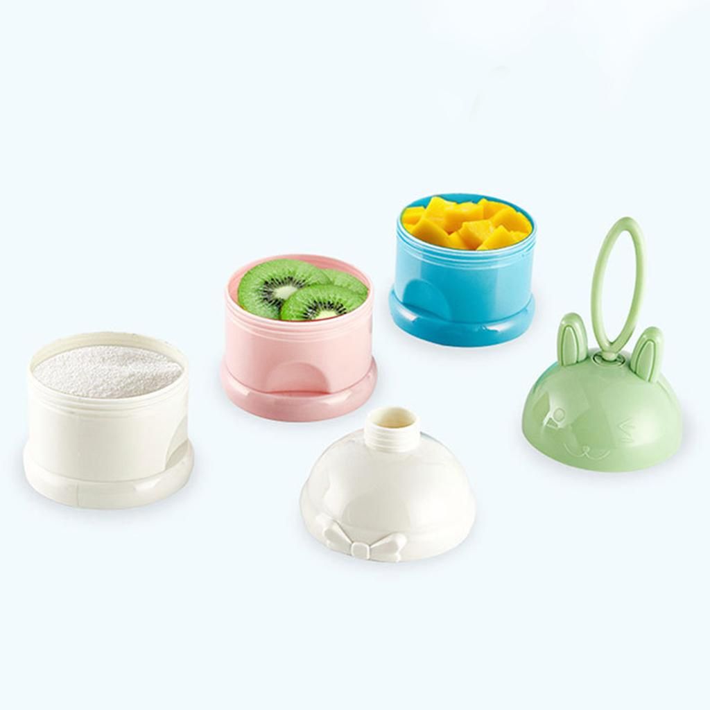 Portable Baby Formula & Snack Container Dispenser, 3 Green