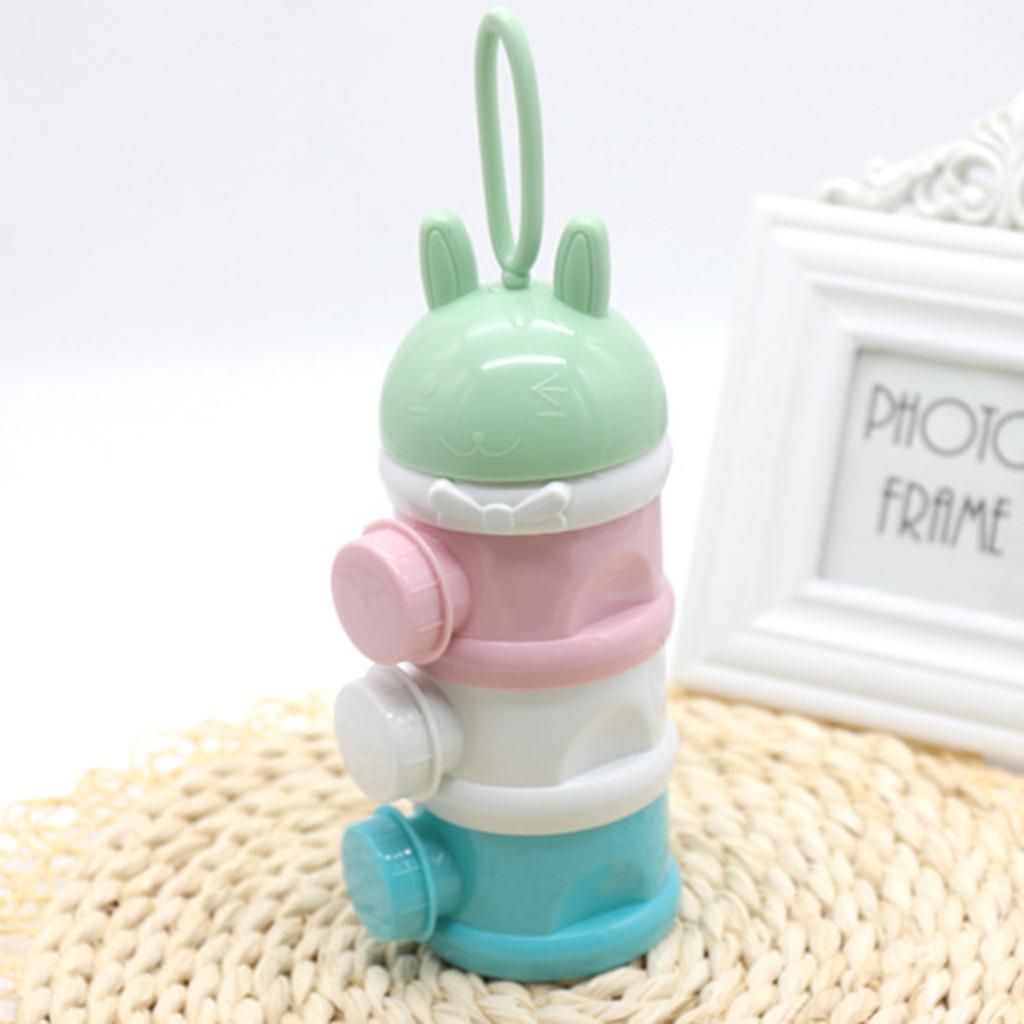 Portable Baby Formula & Snack Container Dispenser, 3 Green