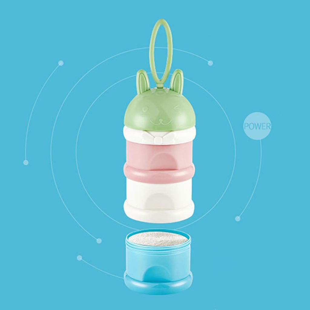 Portable Baby Formula & Snack Container Dispenser, 3 Green