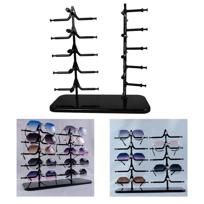 Sunglasses Eyeglass Rack Glasses Display Stand Holder Organizer Black