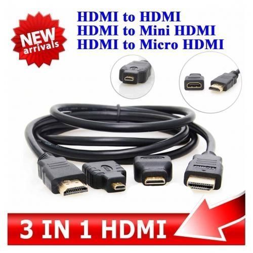 3 In 1 HDMI TO HDMI, Mini HDMI Micro HDMI Cable
