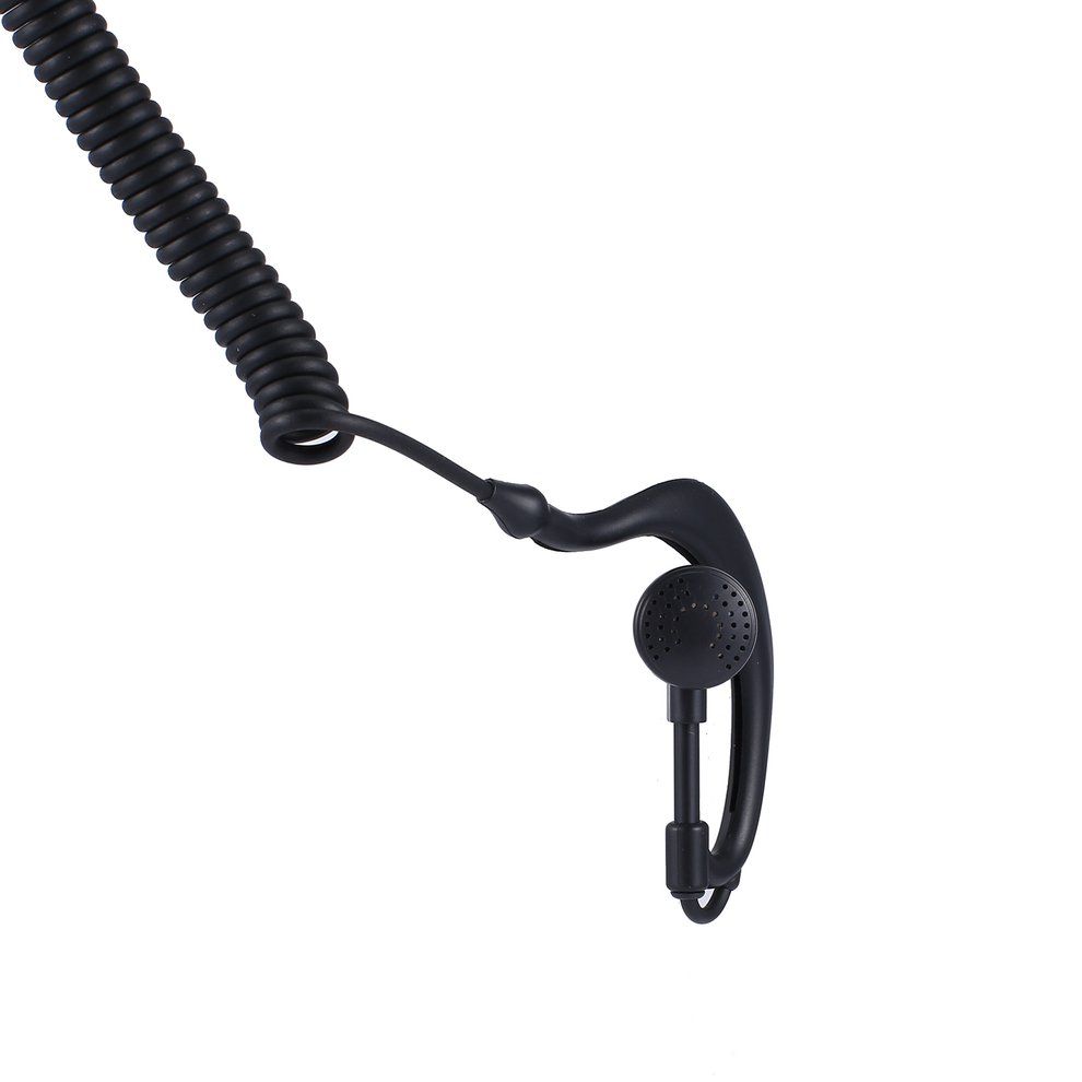 3.5 Mm Single Earpiece Ear-hook Earphone With Spiral Cable Walkie Talkie